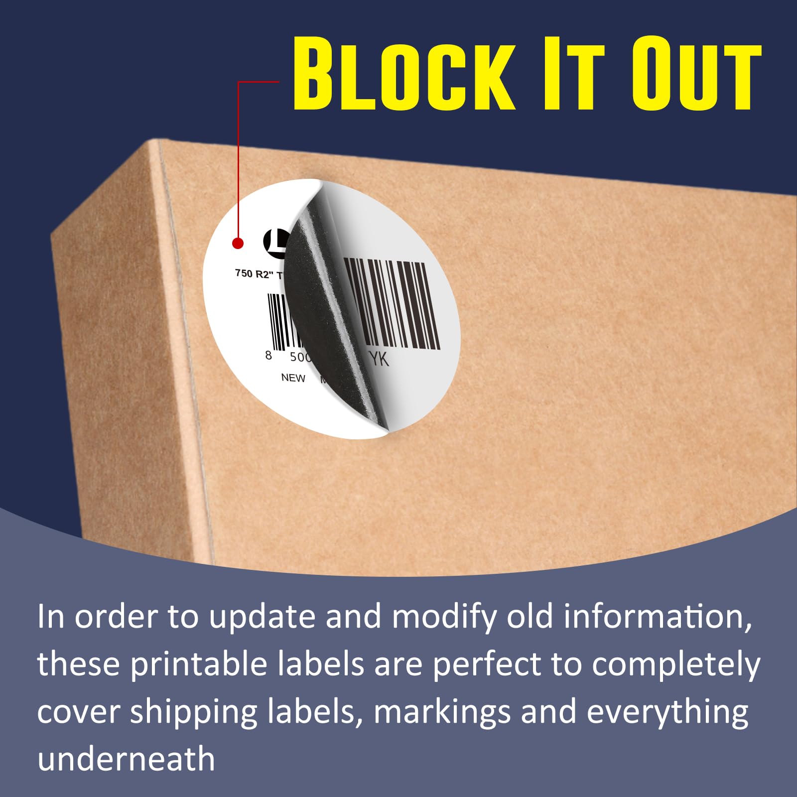 L LIKED 2"x2"  2"x1" Direct Square & 2" circle Thermal Labels  for Block, Permanent Adhesive Barcode Adress Labels & Compatible with Rollo, Zebra and Other Desktop Printers