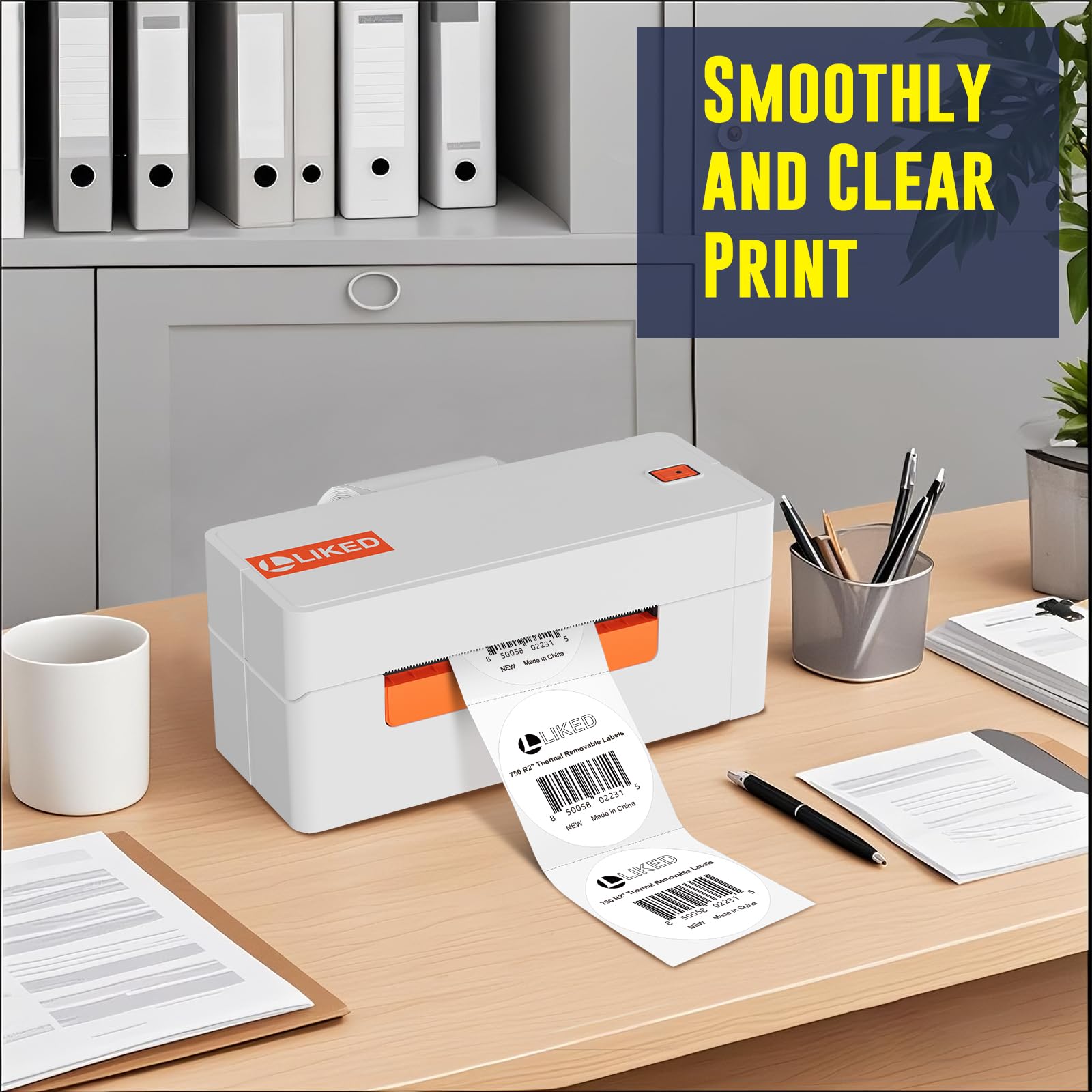 L LIKED 2"x2"  2"x1" Direct Square & 2" circle Thermal Labels  for Block, Permanent Adhesive Barcode Adress Labels & Compatible with Rollo, Zebra and Other Desktop Printers