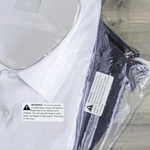 L LIKED Warning - Risk of Suffocation FBA-Approved 2" x 1" Pre-Printed Labels/Stickers for Shipping (1000 Labels per Roll)