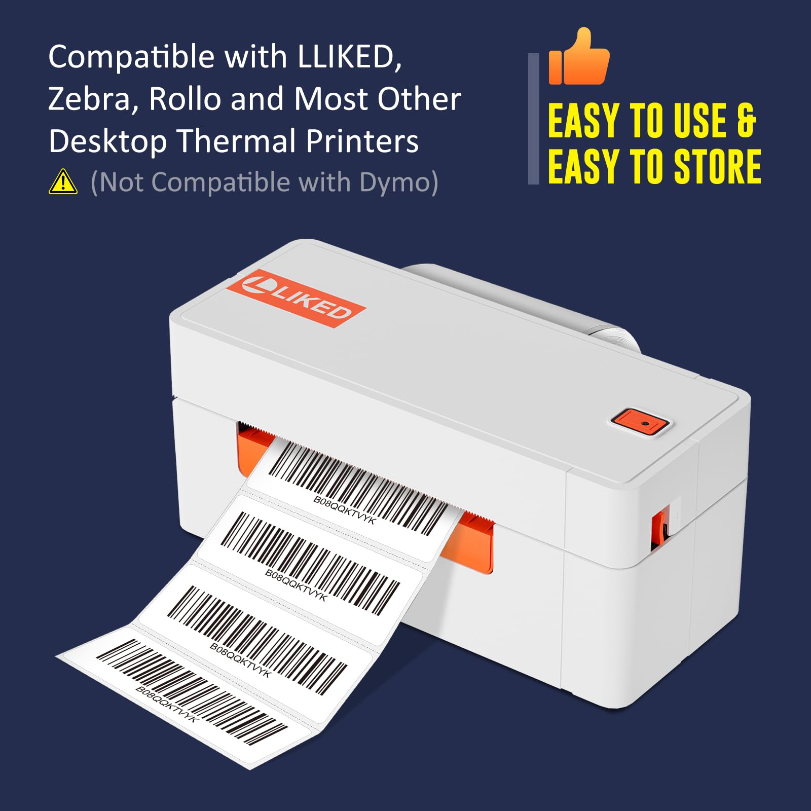 L LIKED 4"x2", 3"x2", 3"x1" Direct Thermal Labels for Block, Permanent Adhesive Barcode Adress Labels & Compatible with Rollo, Zebra and Other Desktop Printers