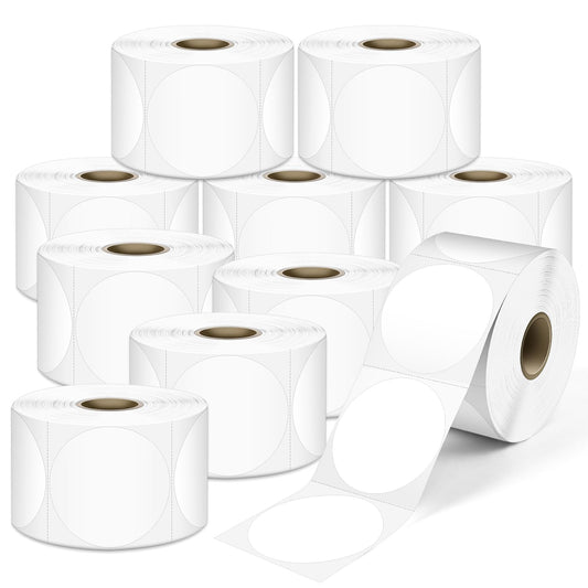 L LIKED 2"x2"  2"x1" Direct Square & 2" circle Thermal Labels  for Block, Permanent Adhesive Barcode Adress Labels & Compatible with Rollo, Zebra and Other Desktop Printers