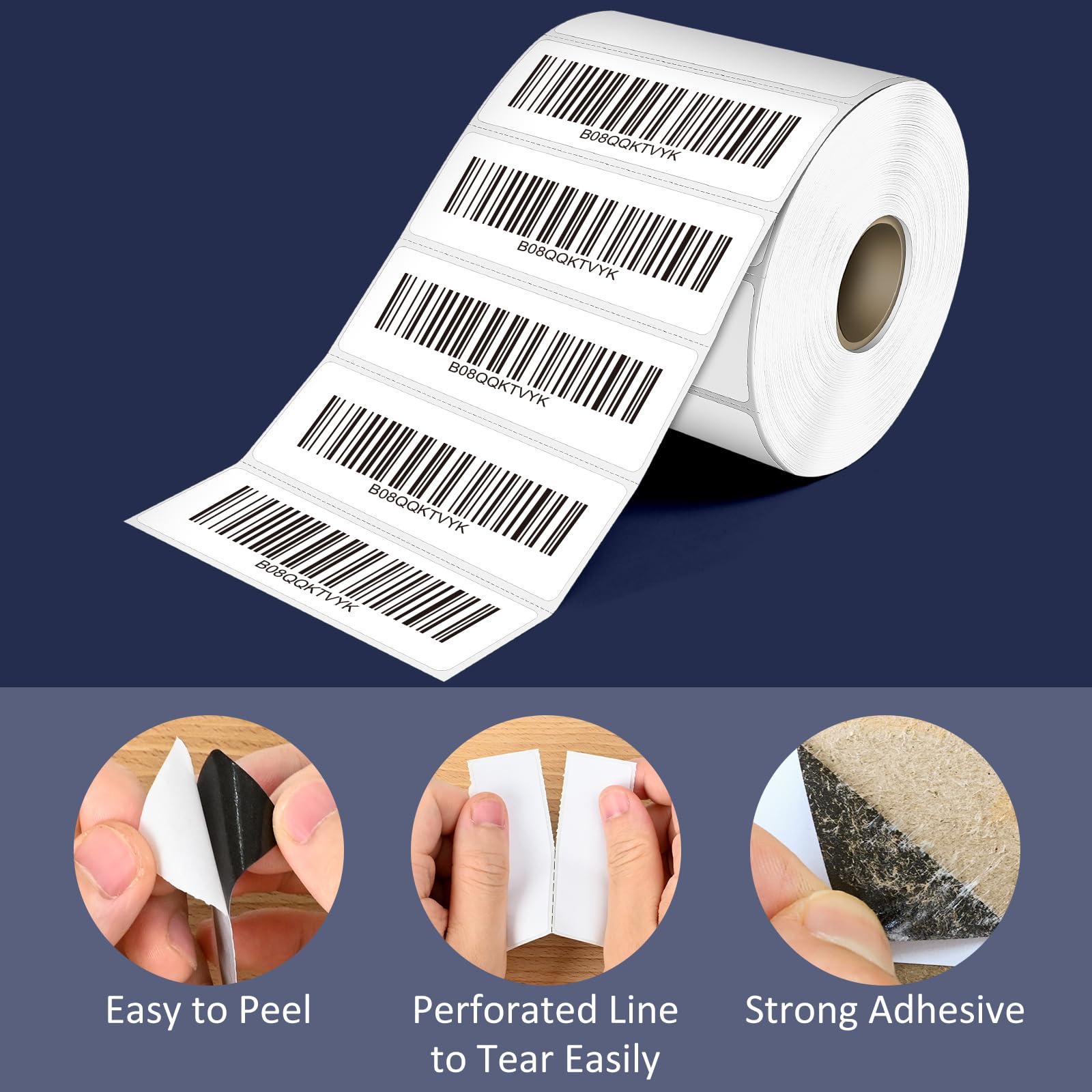 L LIKED 4"x2", 3"x2", 3"x1" Direct Thermal Labels for Block, Permanent Adhesive Barcode Adress Labels & Compatible with Rollo, Zebra and Other Desktop Printers