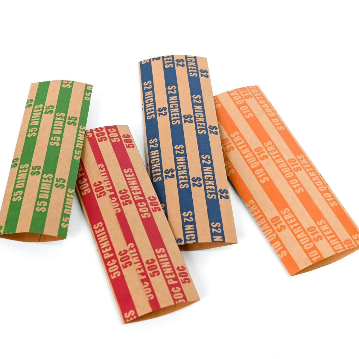 LLIKED Flat Coin Wrappers, Assorted US Coin Rolls, ABA Color Coded
