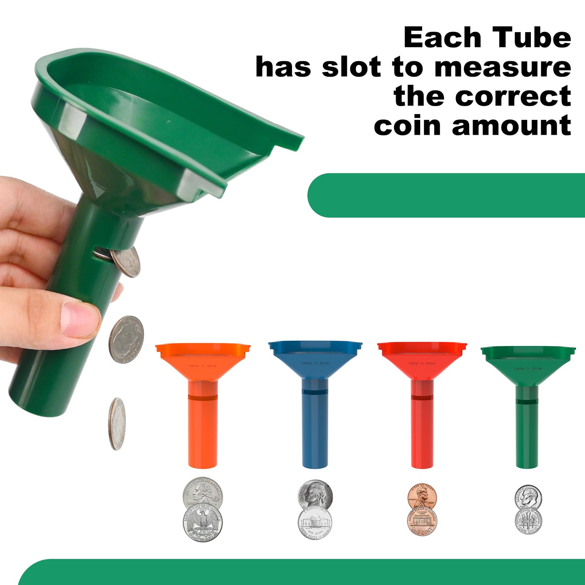 L LIKED Coin Sorter Tray & Coin Sorter Tube - 4 Color Coded Coin Separator Trays and Coin Sorters Tubes Bundle with 100 PCS Coin Wrappers Assorted