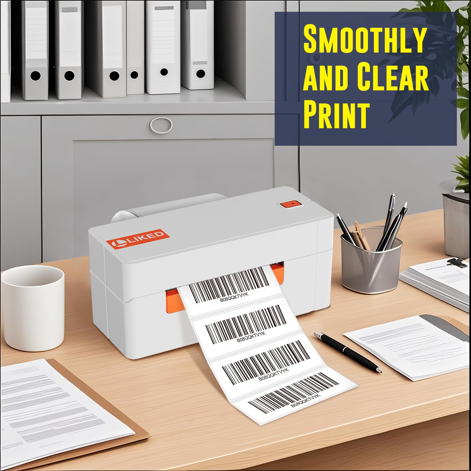L LIKED 4"x2", 3"x2", 3"x1" Direct Thermal Labels for Block, Permanent Adhesive Barcode Adress Labels & Compatible with Rollo, Zebra and Other Desktop Printers