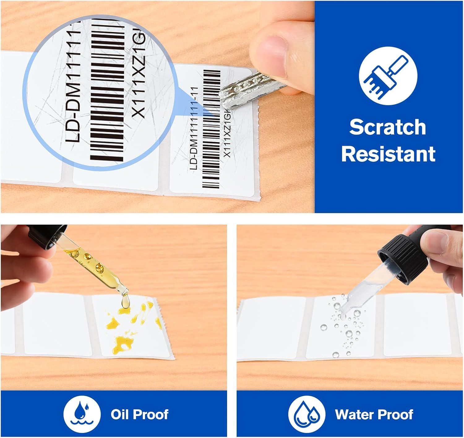 L LIKED 2" x 1" Removable Thermal Labels No Residue 10 Rolls 13000 Pcs | Water & oil resistant, smudge-proof. For home, office, school supplies, organization & inventory tracking