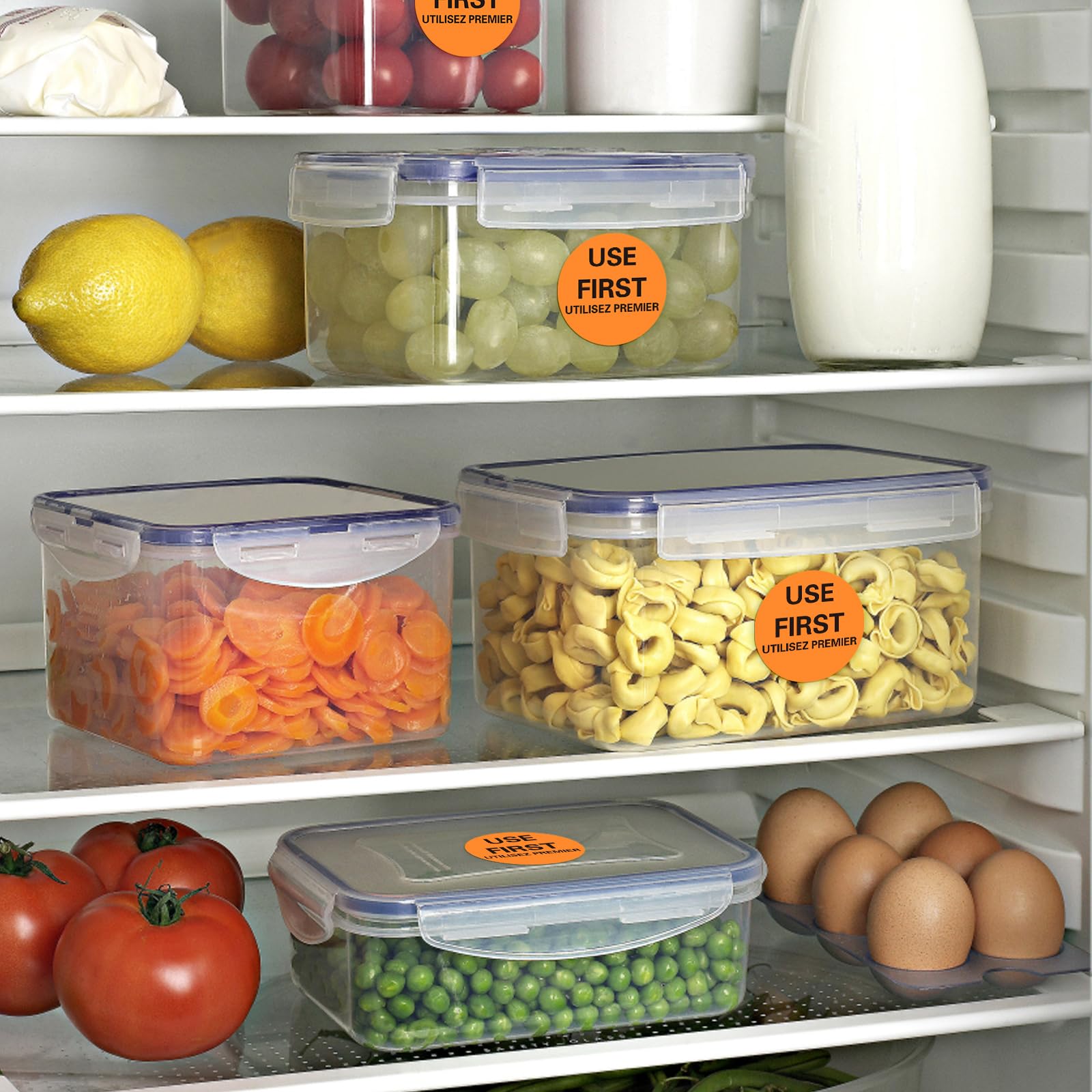 L LIKED 2000 Pcs Use First Circle Stickers 1.5 Inch Round Inventory Control Labels for Restaurant  Food Service 4 Rolls (Orange)