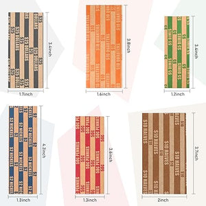 L Liked 200-Count Assorted Coin Roll Wrappers - Fits Pennies, Nickels, Dimes, Quarters, Dollars & Halves