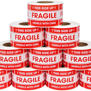 L LIKED 2"x 3" Fragile Stickers for Shipping and Moving,Strong Adhesive (Handle with Care,This Side Up)