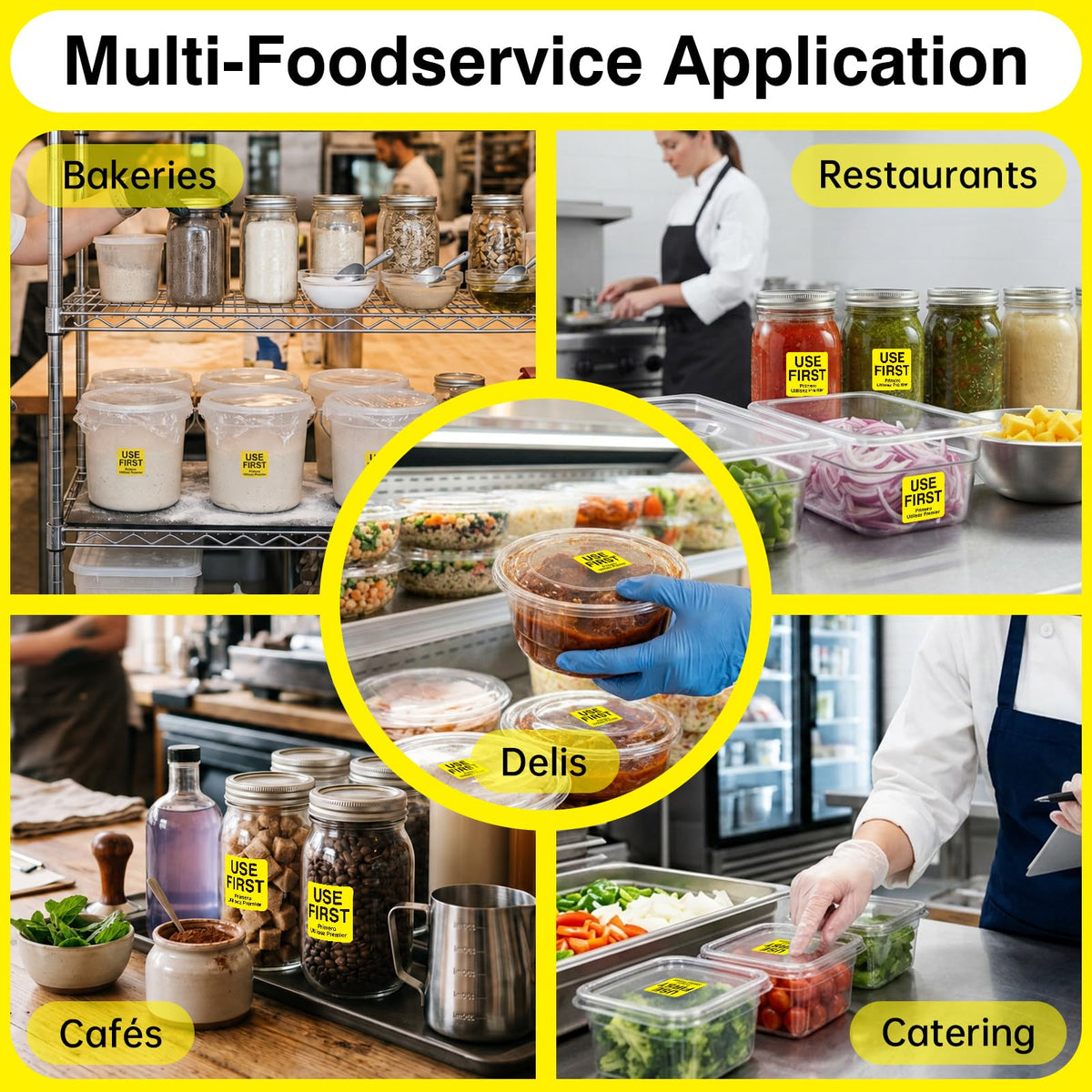 LLIKED 500 Pcs Use First Dissolvable Labels 1"x1" Water Soluble Labels Suitable for Inventory Control and Expiry Date Tracking in Pantry, Kitchen, Restaurant, Cafe and Food Service.
