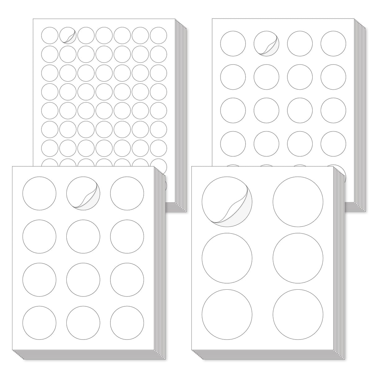 L LIKED Printable Round Labels,Matte White