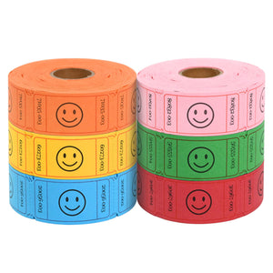 L LIKED Raffle Tickets, Smile,(6 Color Selection),Each Color with 500 Tickets,1