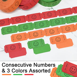 L LIKED Raffle Tickets -Rolls of 500 Tickets Each Consecutively Numbered Tickets for Event, Party, Concert, Carnivals & Other-Assorted Color