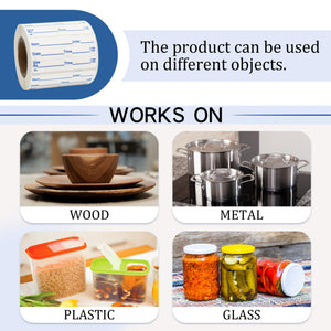 L LIKED Dissolvable Food Labels for Storage 2"x1" Dissolvable Food Rotation Labels Self-Adhesive Stickers Kitchen Labels,Freezer Labels