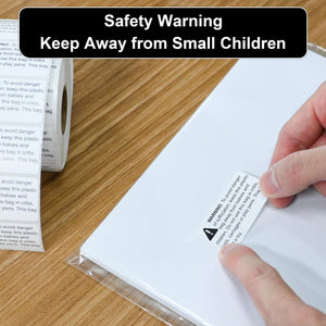 L LIKED Warning - Risk of Suffocation FBA-Approved 2" x 1" Pre-Printed Labels/Stickers for Shipping (1000 Labels per Roll)