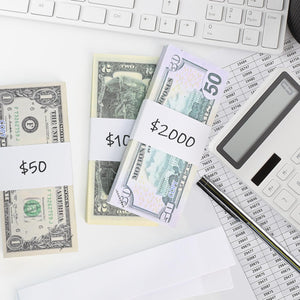 L LIKED Money Bands, Self Sealing Currency Money Straps for Bill Wrappers, Blank, White