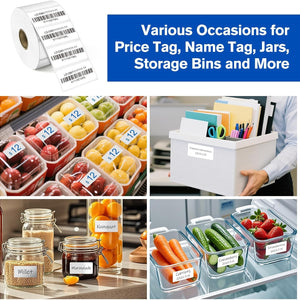L LIKED 2" x 1" Removable Thermal Labels No Residue 10 Rolls 13000 Pcs | Water & oil resistant, smudge-proof. For home, office, school supplies, organization & inventory tracking