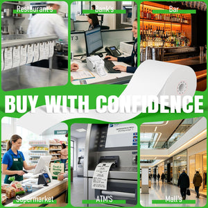 LLIKED 30 Rolls 3 1/8" x 230' Thermal Receipt Paper Roll BPA-Free Cash Register Paper, Smooth Print Paper Fits Most Standard Credit Card & POS Terminals