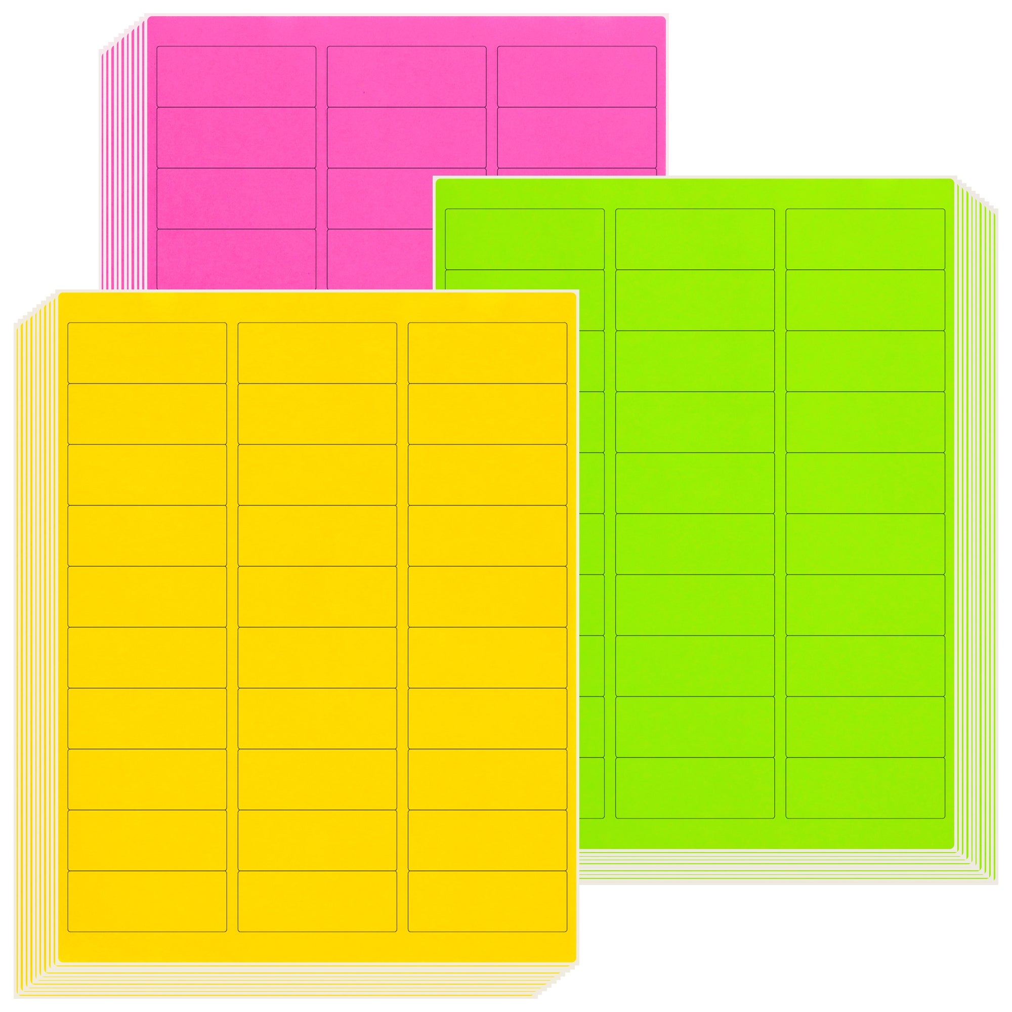 L LIKED Neon Multi-Color Paper, Fluorescent Neon Labels Handwritten or ...