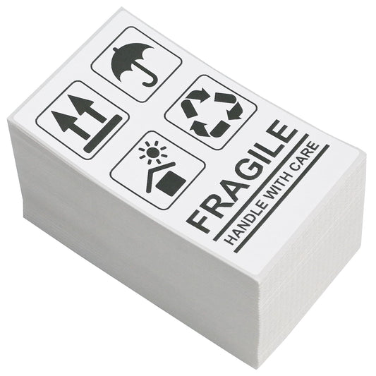 L LIKED 3" x 5" Direct Thermal Labels, 500 Fanfold Thermal Printer Shipping Labels for Small and Microenterprise, Compatible with Zebra & Rollo Printers, Perforated Line, White