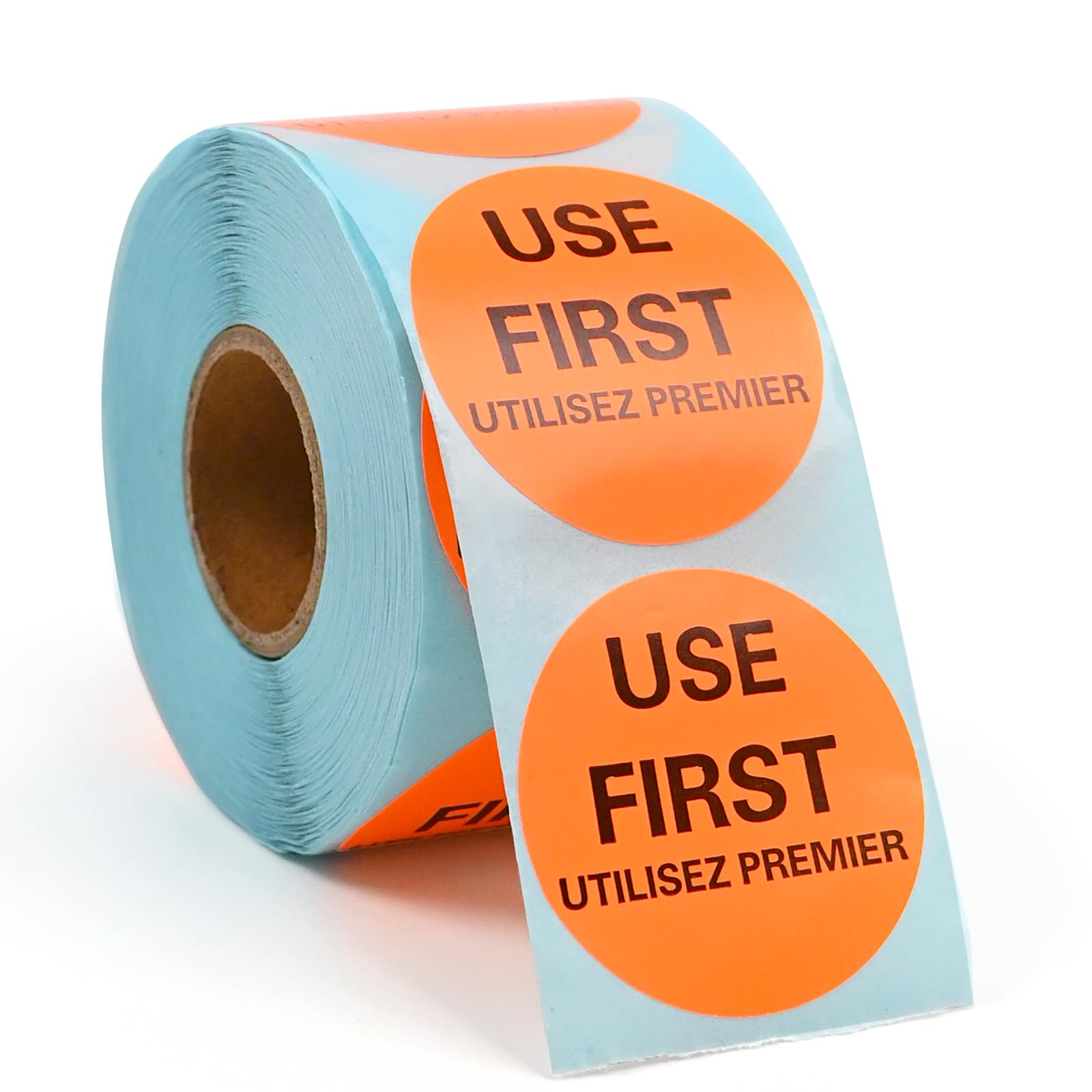 L LIKED 2000 Pcs Use First Circle Stickers 1.5 Inch Round Inventory Control Labels for Restaurant  Food Service 4 Rolls (Orange)
