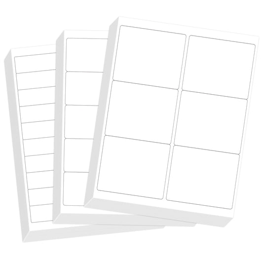 L LIKED Assorted Printable Sticker Paper, 90 Sheets 8.5" x 11" Address Labels for Laser/Inkjet Printers, Matte White, Strong Adhesive - 1380 Labels