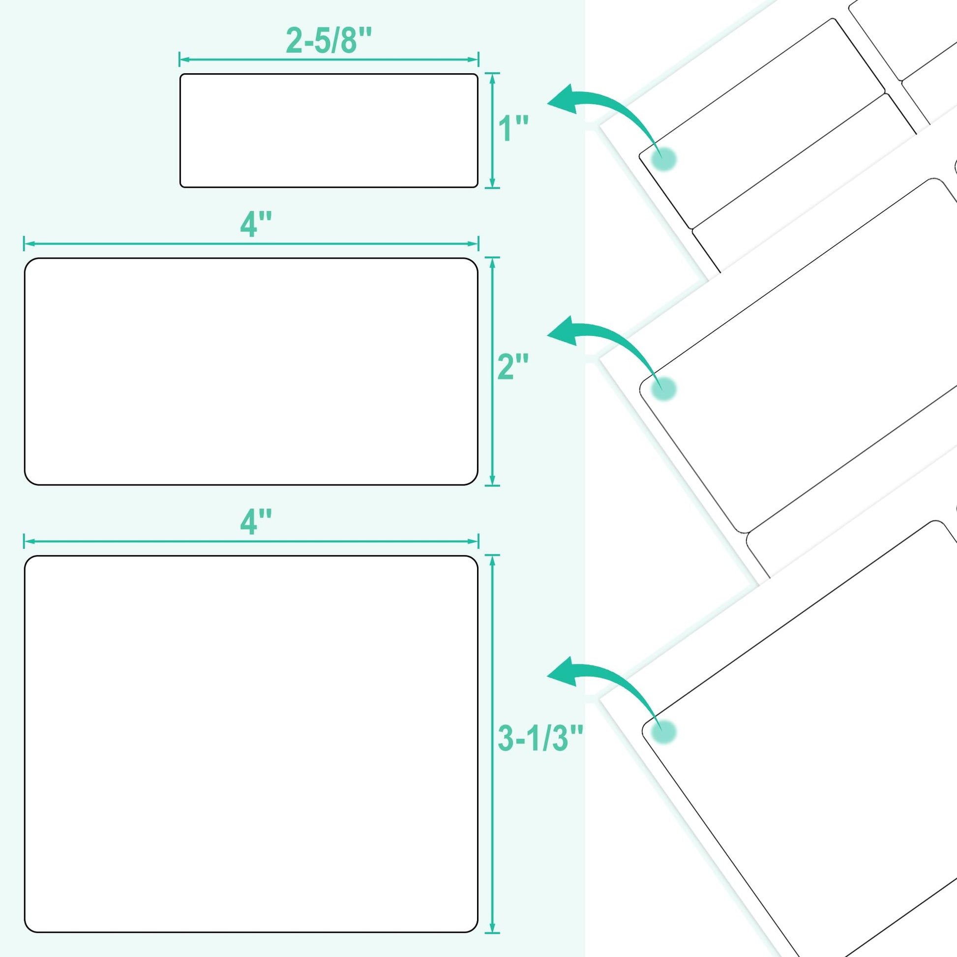 L LIKED Assorted Printable Sticker Paper, 90 Sheets 8.5" x 11" Address Labels for Laser/Inkjet Printers, Matte White, Strong Adhesive - 1380 Labels
