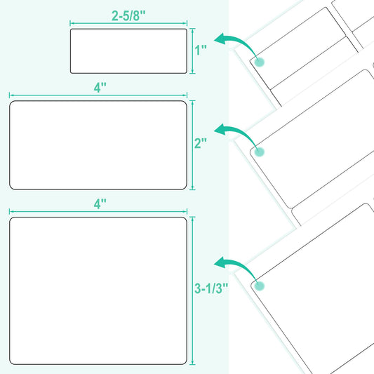 L LIKED Assorted Printable Sticker Paper, 90 Sheets 8.5" x 11" Address Labels for Laser/Inkjet Printers, Matte White, Strong Adhesive - 1380 Labels