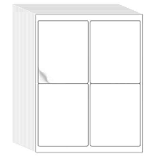 L LIKED 4" x 5" Printable 400 Labels White Matte Shipping Address Labels Stickers for Laser/Inkjet Printer (100 Sheets)