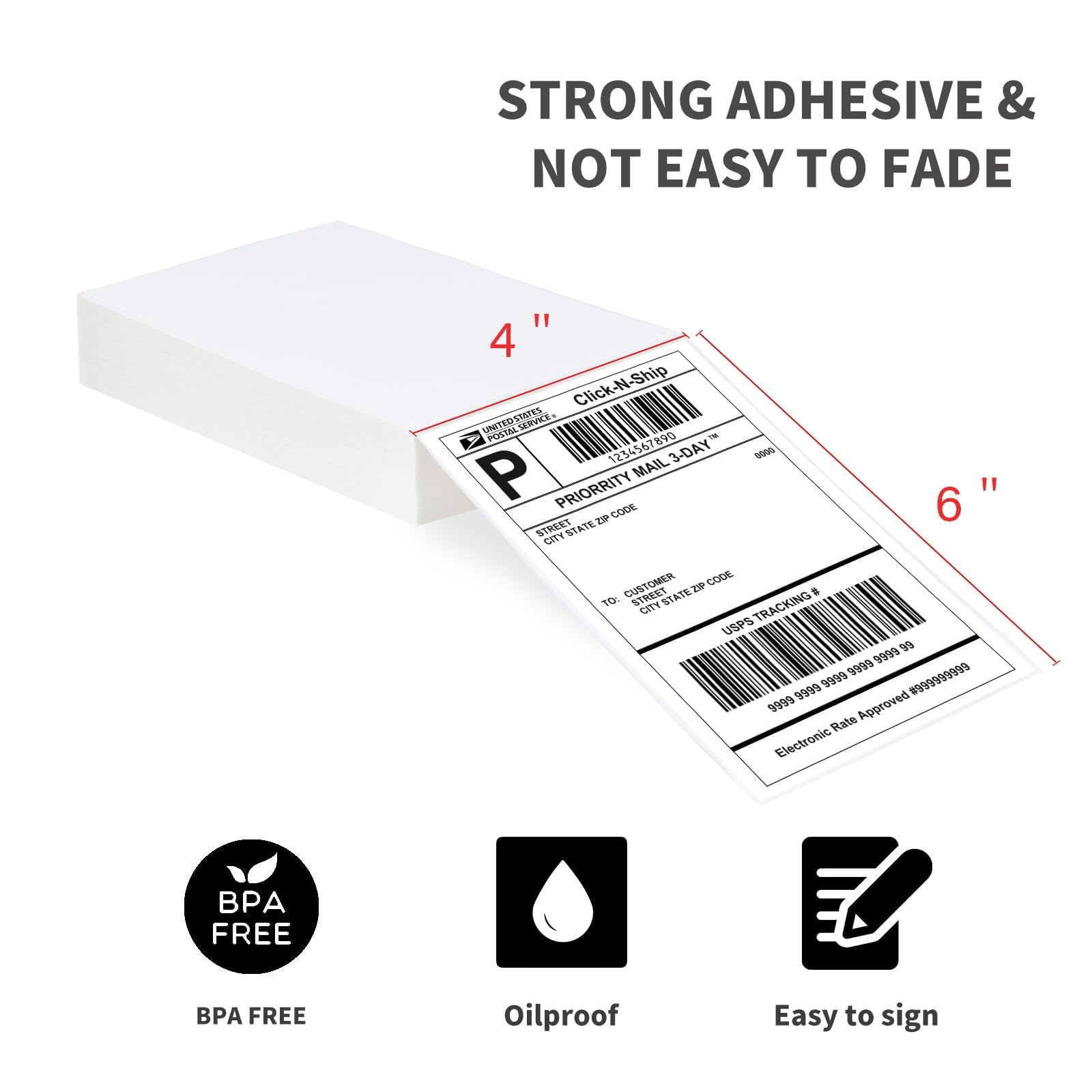 LLIKED 200 4x6 Thermal Labels Fanfold, Direct Thermal Shipping Labels - Perforated and Strong Adhesive