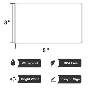 L LIKED 3" x 5" Direct Thermal Labels, 500 Fanfold Thermal Printer Shipping Labels for Small and Microenterprise, Compatible with Zebra & Rollo Printers, Perforated Line, White