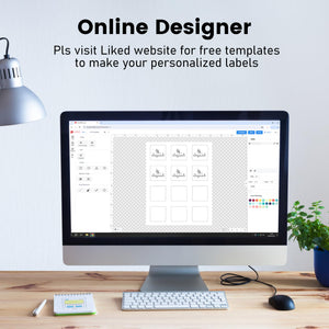 L LIKED 1200 Printable Matte Square Sticker Labels, 2" x 2" - 12 Labels/Sheet, 100 Sheets - Strong Adhesive, Bright White, Compatible with Laser & Inkjet Printers for Home & Office Organization