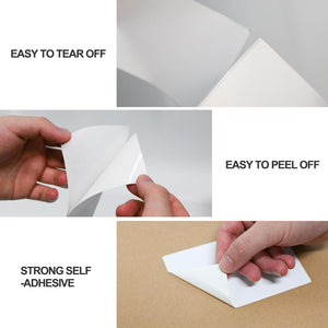 L LIKED 3" x 5" Direct Thermal Labels, 500 Fanfold Thermal Printer Shipping Labels for Small and Microenterprise, Compatible with Zebra & Rollo Printers, Perforated Line, White