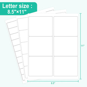 L LIKED Assorted Printable Sticker Paper, 90 Sheets 8.5" x 11" Address Labels for Laser/Inkjet Printers, Matte White, Strong Adhesive - 1380 Labels