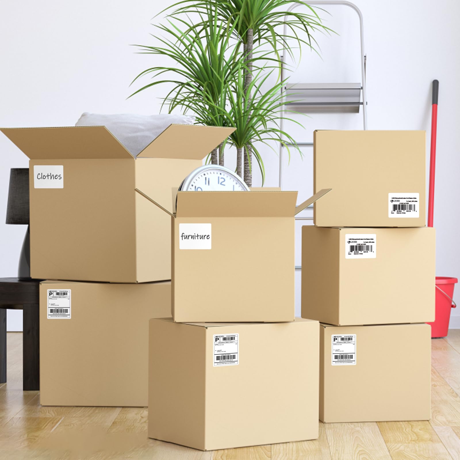 L LIKED 4" x 5" Printable 400 Labels White Matte Shipping Address Labels Stickers for Laser/Inkjet Printer (100 Sheets)