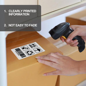 L LIKED 3" x 5" Direct Thermal Labels, 500 Fanfold Thermal Printer Shipping Labels for Small and Microenterprise, Compatible with Zebra & Rollo Printers, Perforated Line, White