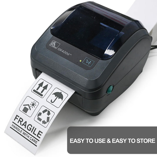 L LIKED 3" x 5" Direct Thermal Labels, 500 Fanfold Thermal Printer Shipping Labels for Small and Microenterprise, Compatible with Zebra & Rollo Printers, Perforated Line, White