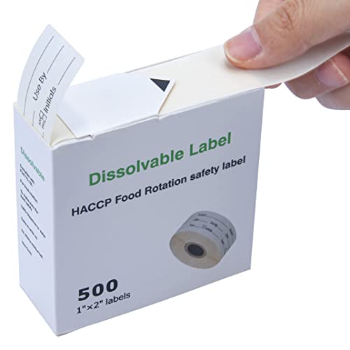 L LIKED 500 Stickers Use by 1 x 2 Inch Dissolvable Food Storage Labels