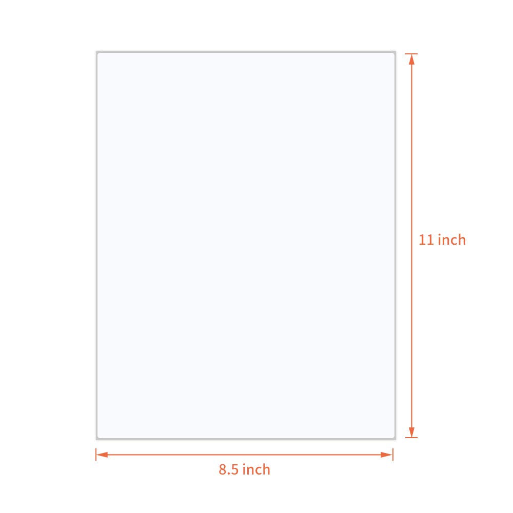 L LIKED Full Sheet Label Sticker Paper 8.5 x 11 Inches, White, Matte ...