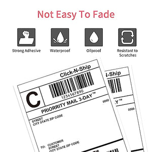 L LIKED Direct Thermal Labels - for 3" Core Industrial Printers 4"x 6"Address&Shipping Labels-Wite Perforations (1000 labels/Roll)