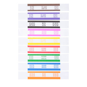 L LIKED Money Band Bundles Self Sealing Currency Straps for Bill Wrappers (9 Colors - 720 Assorted)