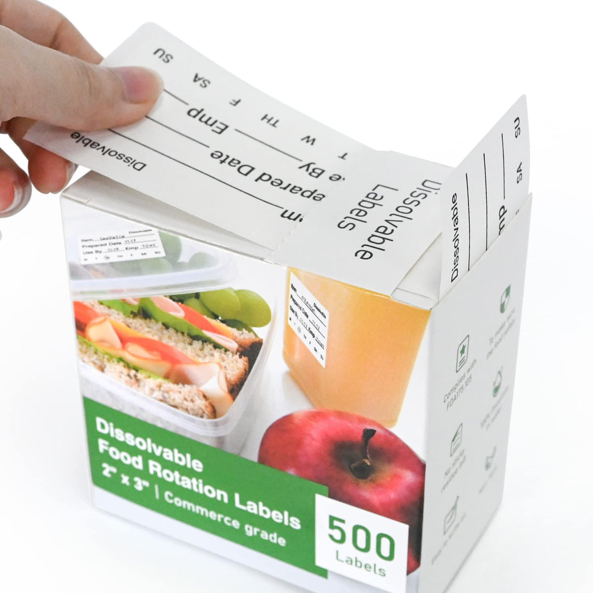 Example Of Rotation Label L LIKED 500 Stickers Dissolvable Food Label 2