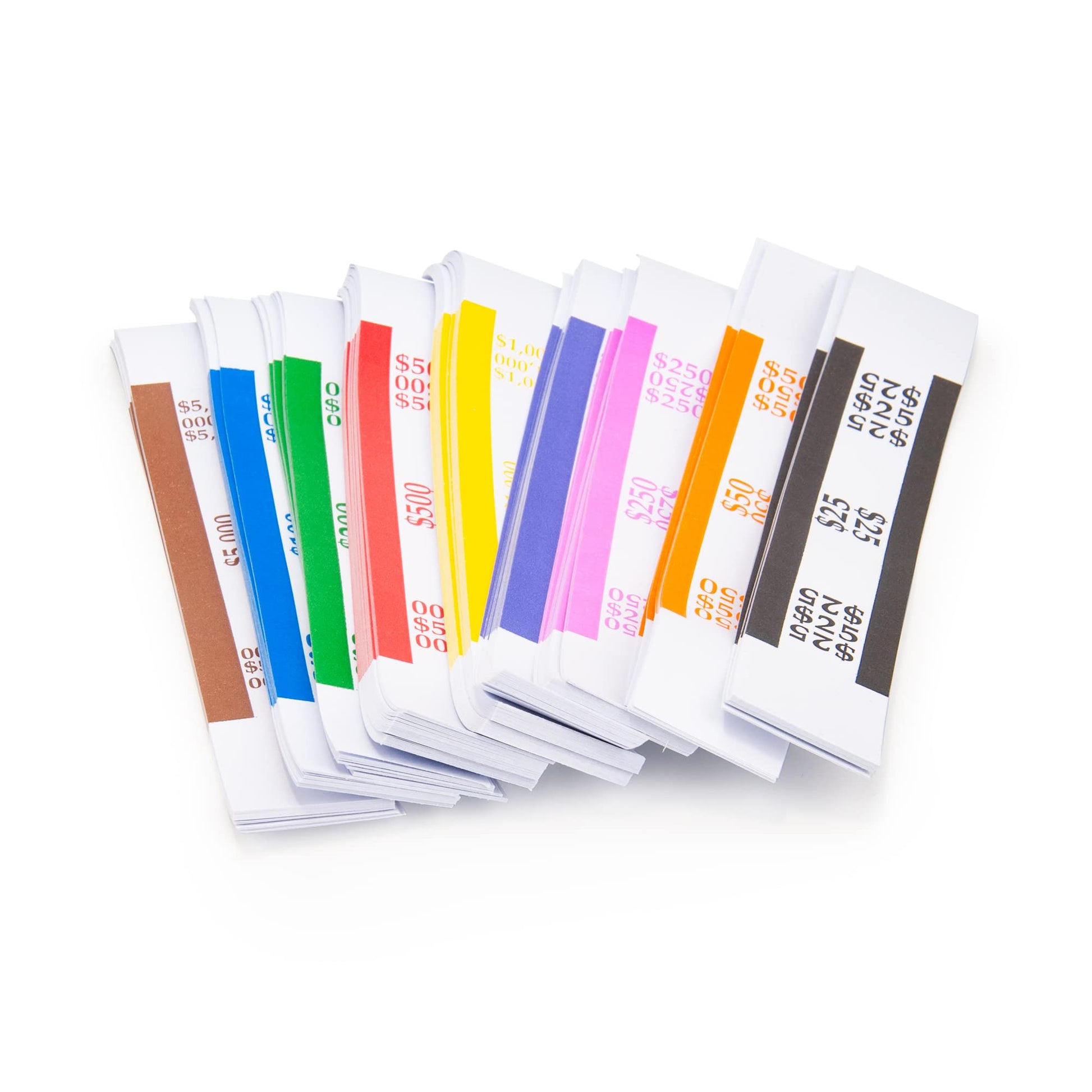 L LIKED Money Band Bundles Self Sealing Currency Straps for Bill Wrappers (9 Colors - 720 Assorted)