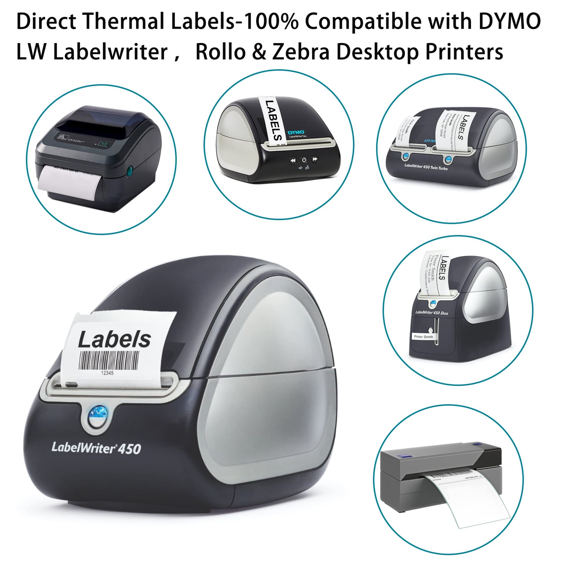 Smoothprinting 4x6 Shipping Labels – 4 Rolls Compatible With Dymo 1744907 For LabelWriter 4XL
