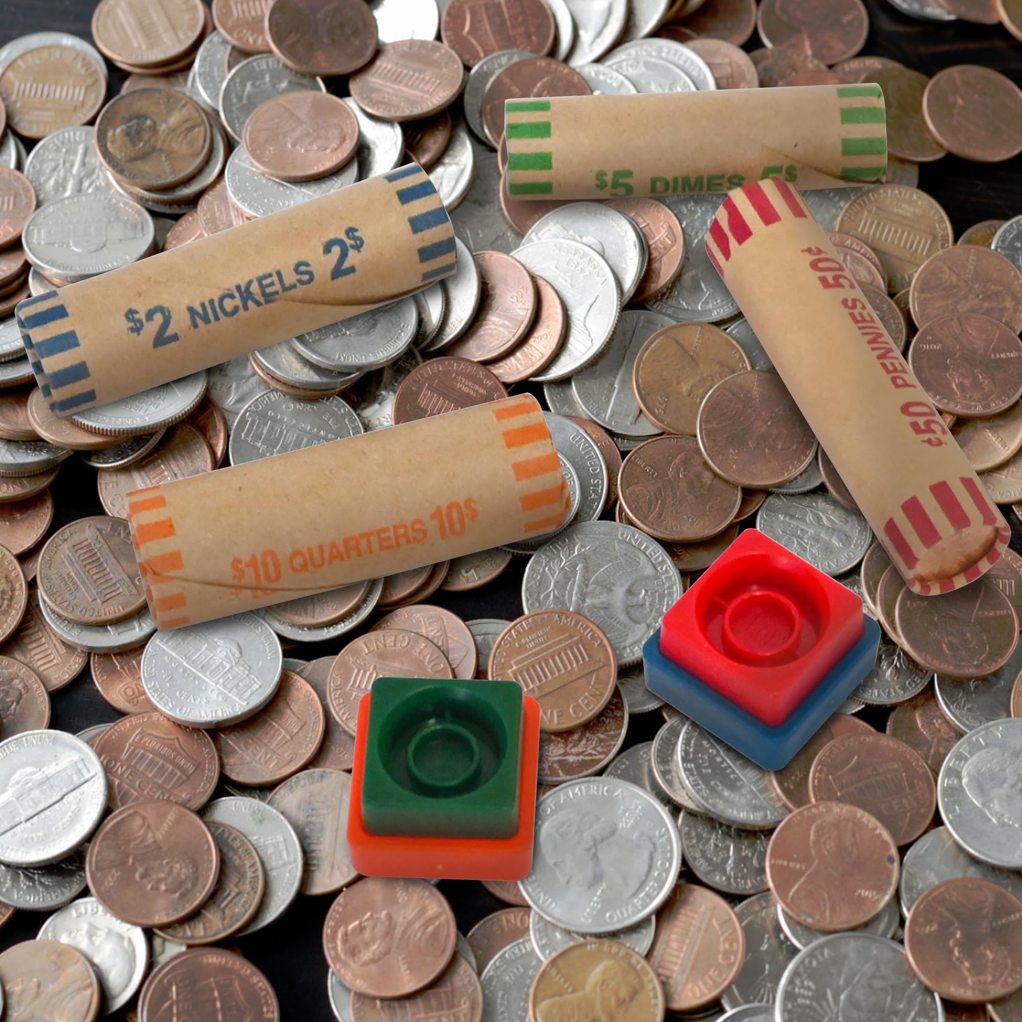 Tubular Coin Wrappers, Nickels, $2, Pop-Open Wrappers, 1000